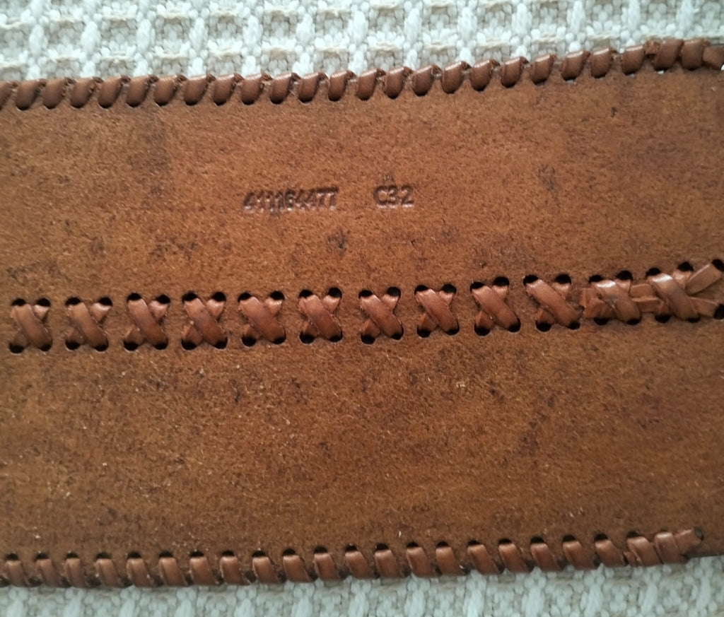 Ralph Lauren Leather Corset Belt - Wide Hand-Tooled Western Cowboy Style