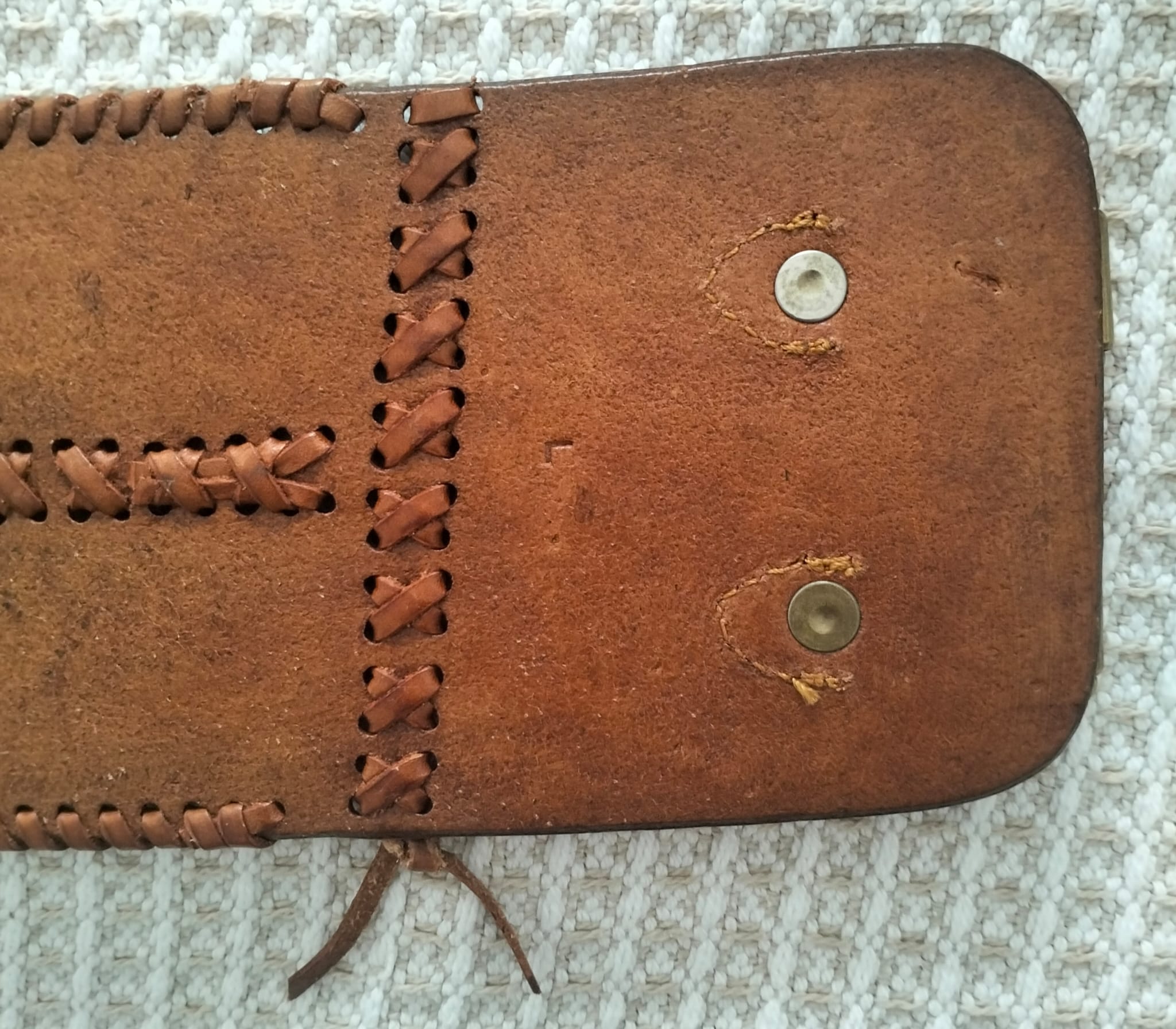 Ralph Lauren Leather Corset Belt - Wide Hand-Tooled Western Cowboy Style