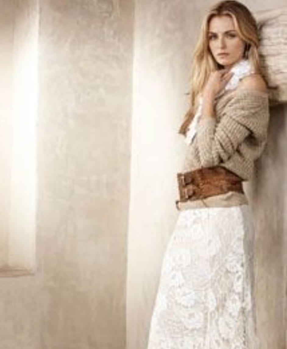 Ralph Lauren Leather Corset Belt - Wide Hand-Tooled Western Cowboy Style